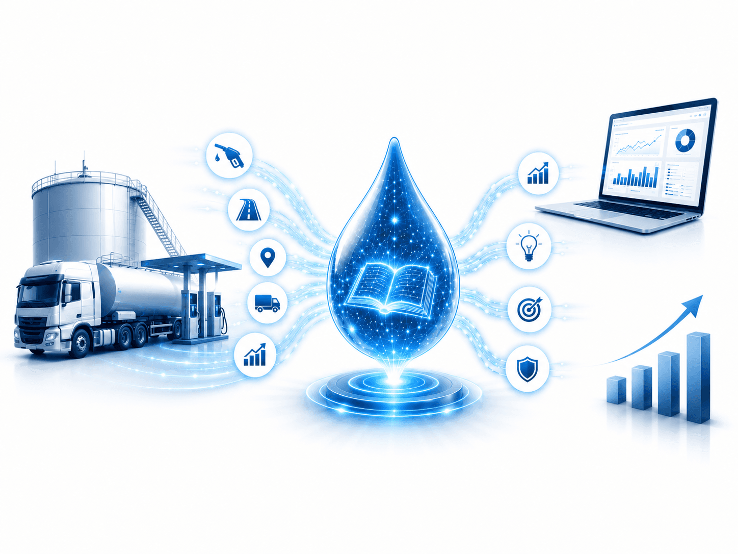 Nosso combustível é o conhecimento: cada abastecimento e diferença observada alimenta o aprendizado da SUMA Connect.